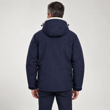 Draven Fleece Lined Jacket — Navy & White (apparel back)