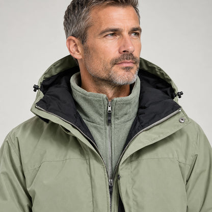 Draven Fleece Lined Jacket — Olive (apparel detail)