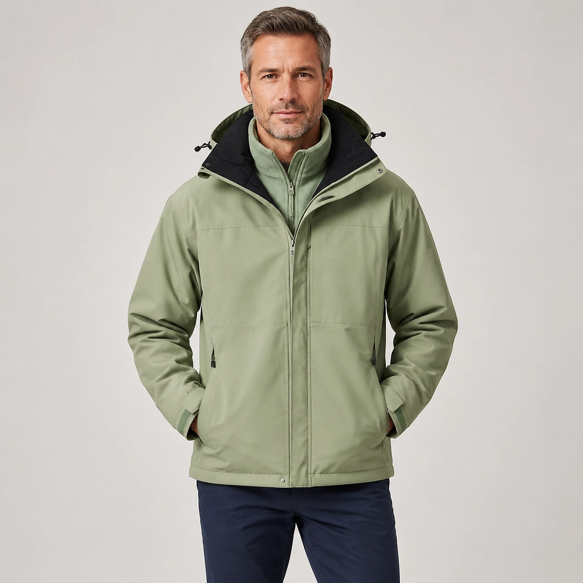 Draven Fleece Lined Jacket — Olive (apparel front)