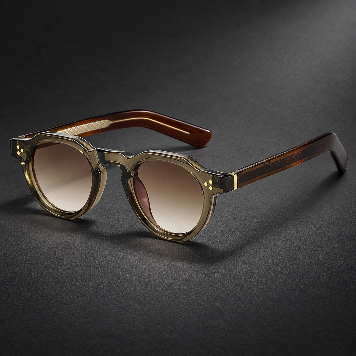 Delvano Capri Sunglasses — Olive-green/fade-brown (sunglasses hero)