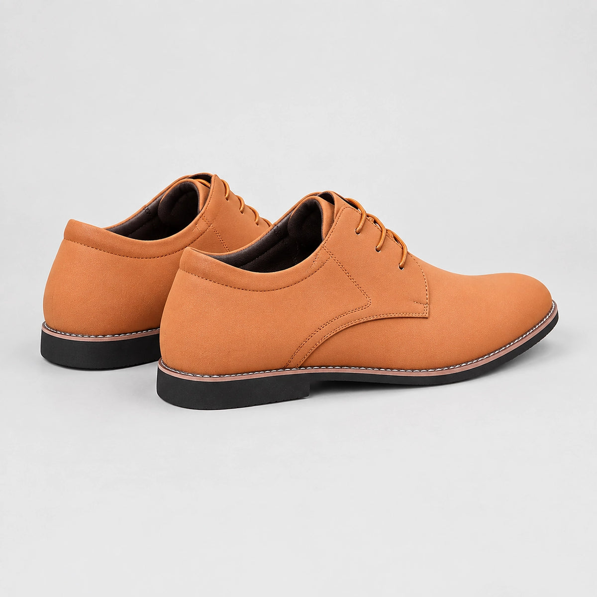 Halkirk Leather Derby Oxfords — Orange (mens shoe angle)