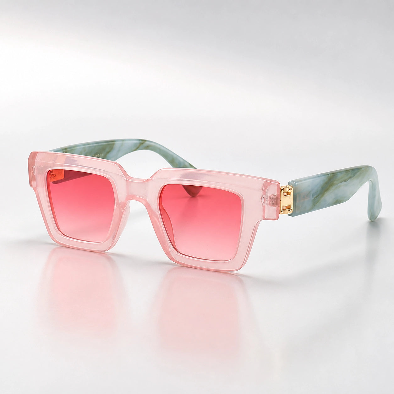 Darven Maleo Sunglasses — Pink & Green Marble (sunglasses hero)