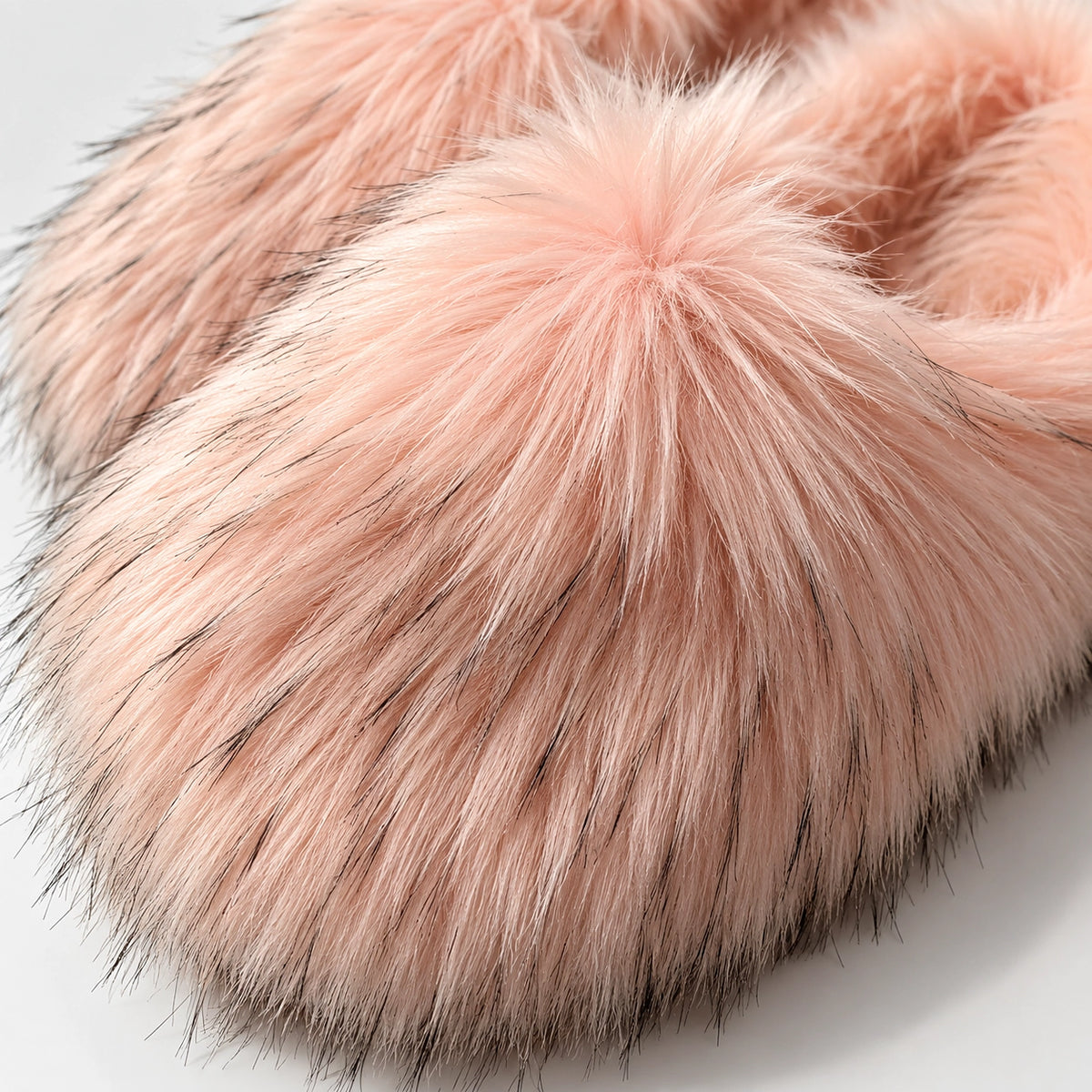 Fioravessa Plush Slippers — Pink (imitation Raccoon Fur) (womens shoe macro)