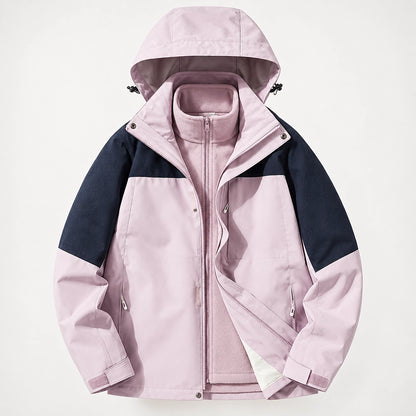 Brindal Hooded Shell Jacket — Pink & Navy 2 (apparel solo)