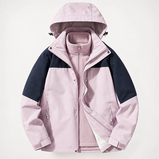 Brindal Hooded Shell Jacket — Pink & Navy 2 (apparel solo)