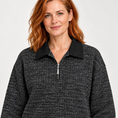 Darsenne Knit Sweater — Polar Black (apparel detail)
