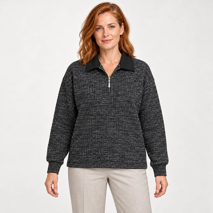 Darsenne Knit Sweater — Polar Black (apparel front)