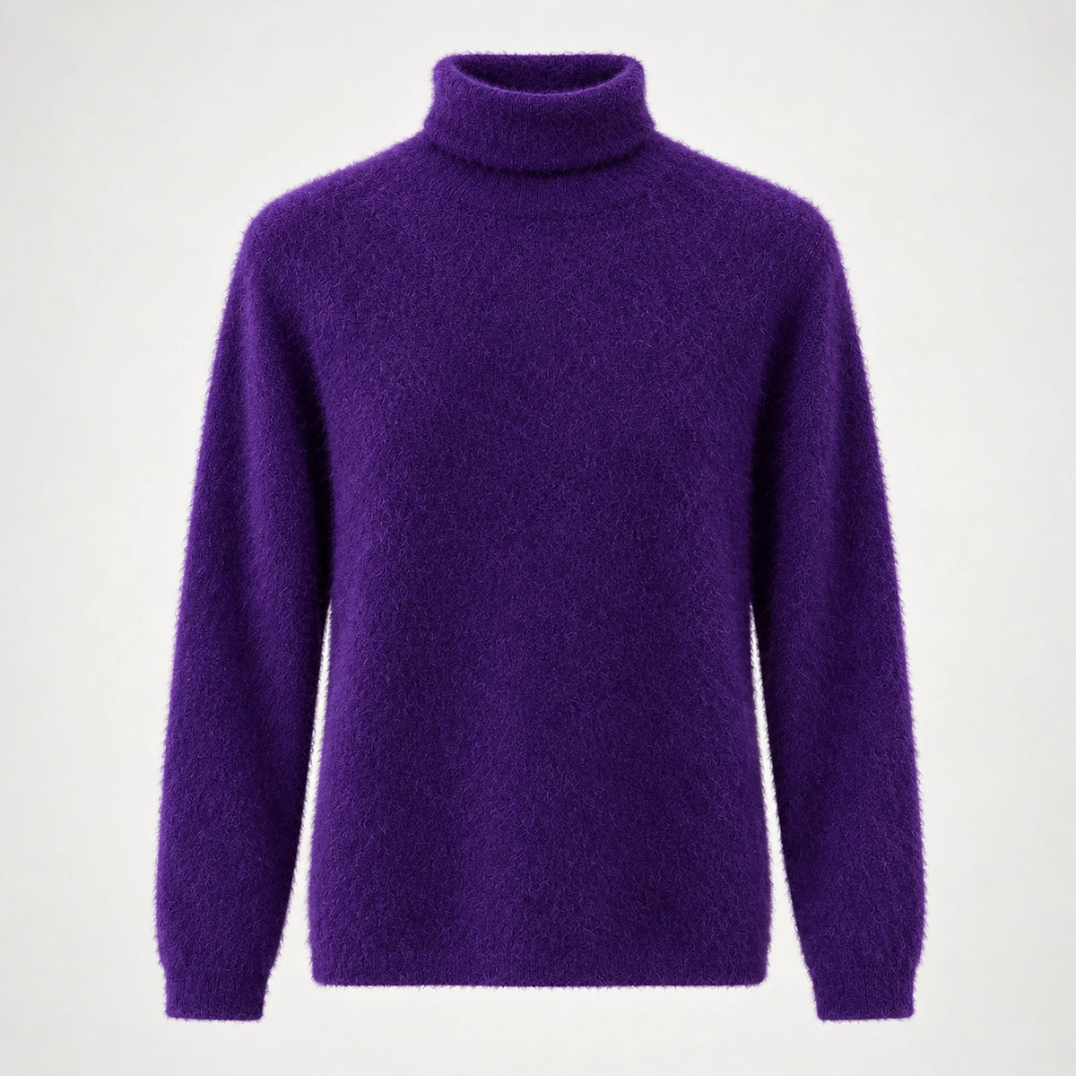 Halomi Cashmere Turtleneck Sweater — Purple (apparel solo)