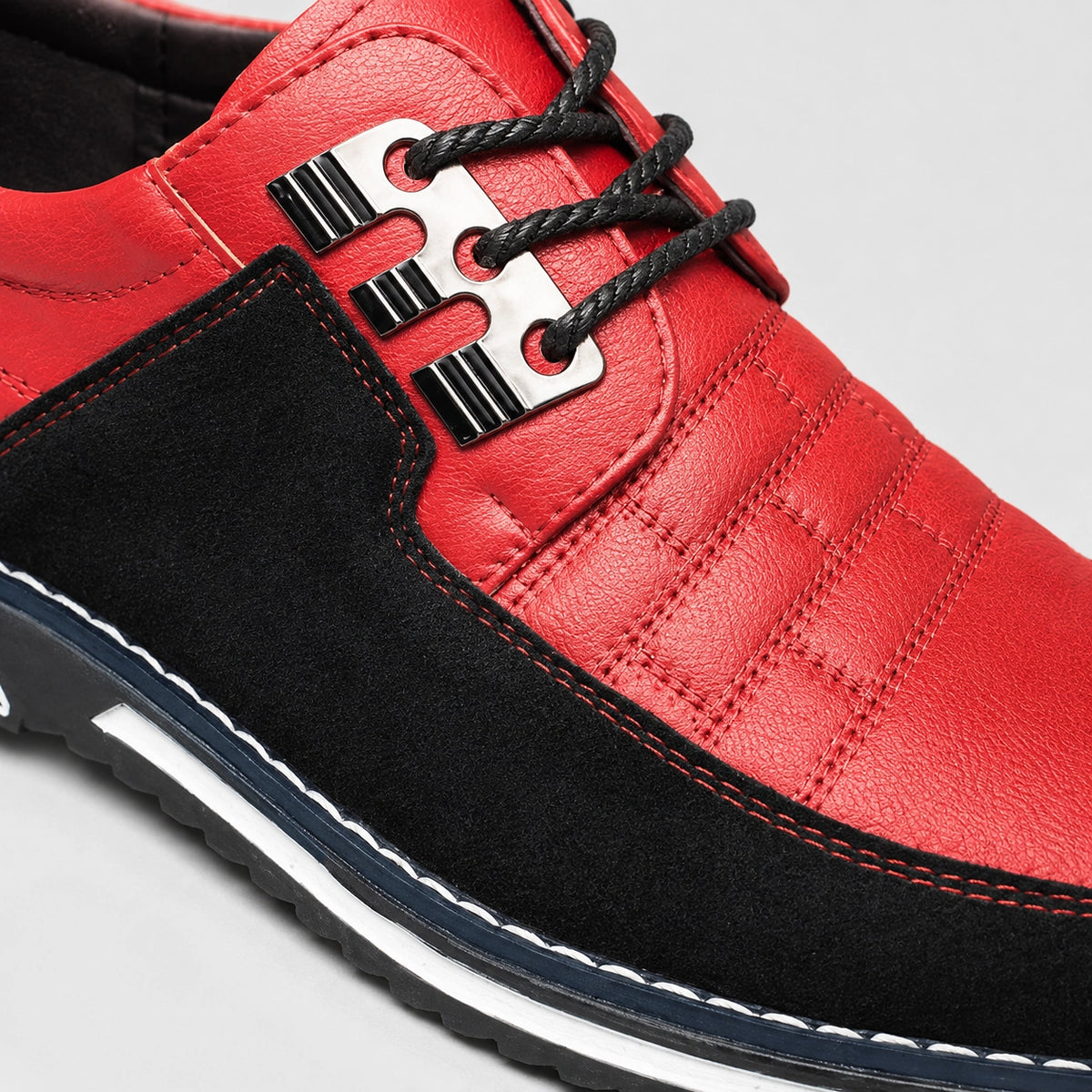Braksen Leather Oxford Shoes — Red (mens shoe zoom)