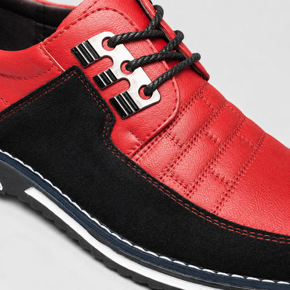 Braksen Leather Oxford Shoes — Red (mens shoe zoom)