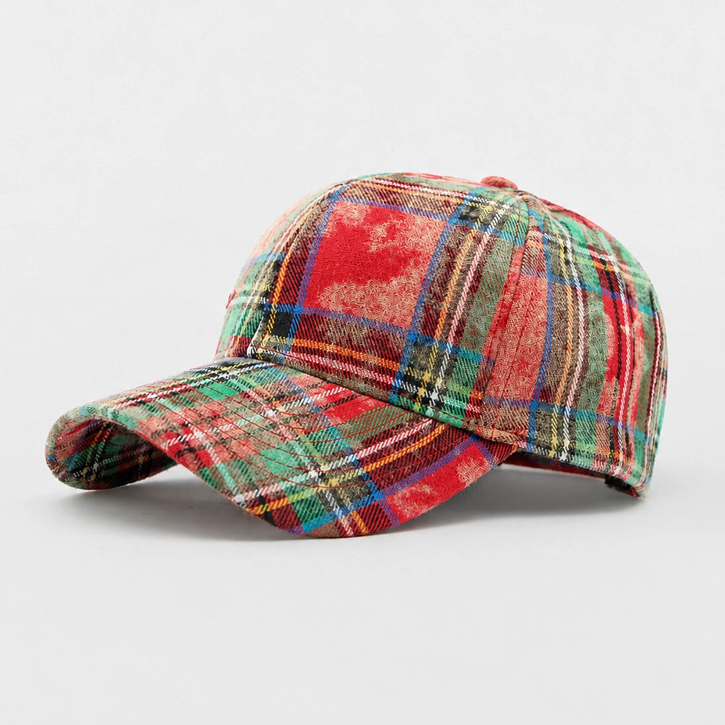 Berwick Cotton Plaid Cap — Red (studio solo)