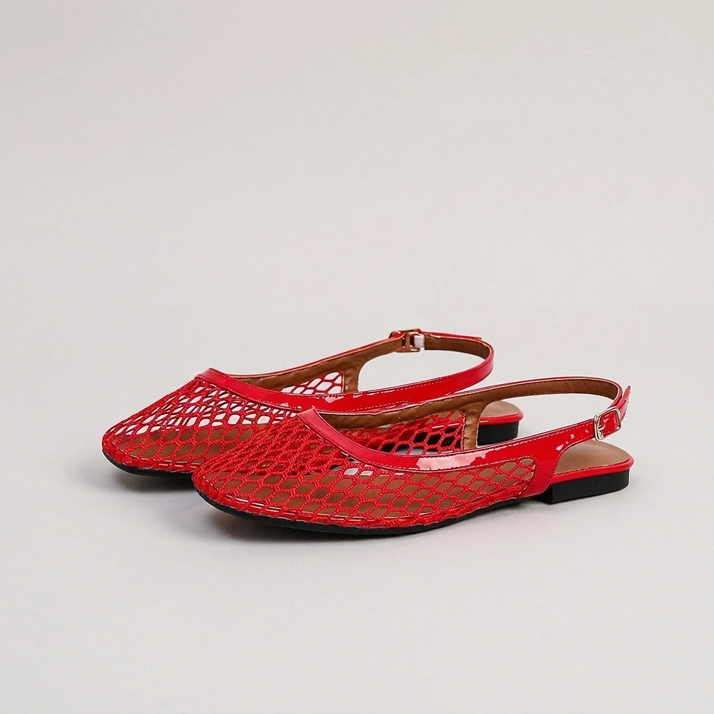 Lucy Mesh Slingback Flat Sandals