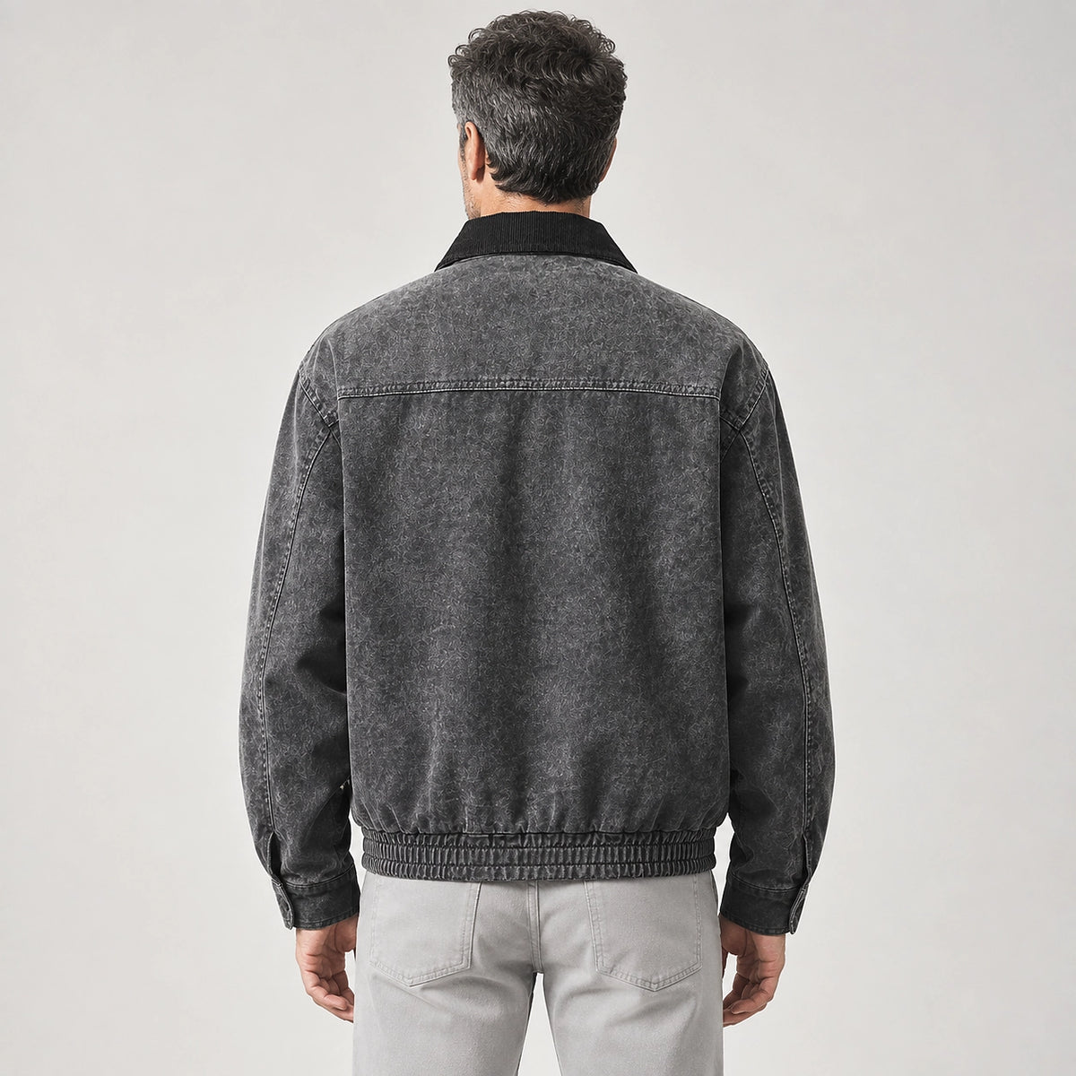 Drexel Cotton Washed Jacket — Rock Gray (apparel back)