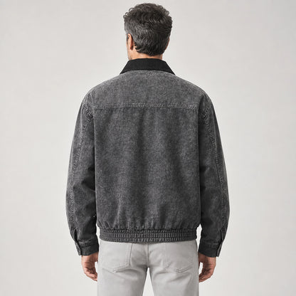 Drexel Cotton Washed Jacket — Rock Gray (apparel back)
