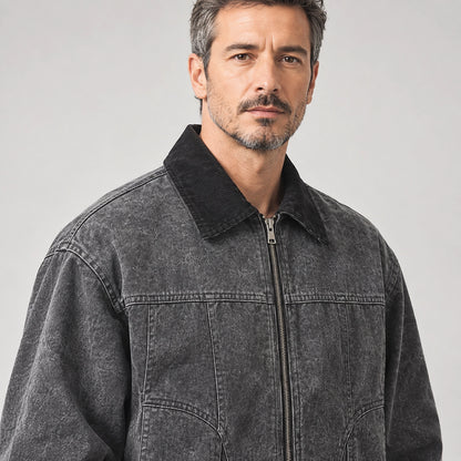 Drexel Cotton Washed Jacket — Rock Gray (apparel detail)
