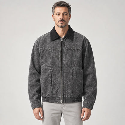 Drexel Cotton Washed Jacket — Rock Gray (apparel front)