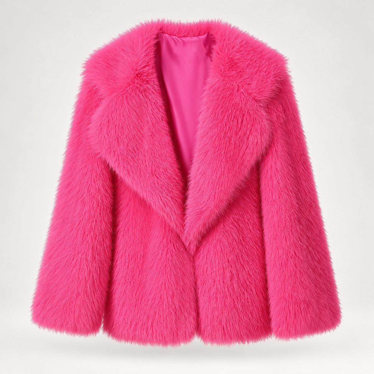 Neravessa Lapel Coat — Rose Red (apparel solo)