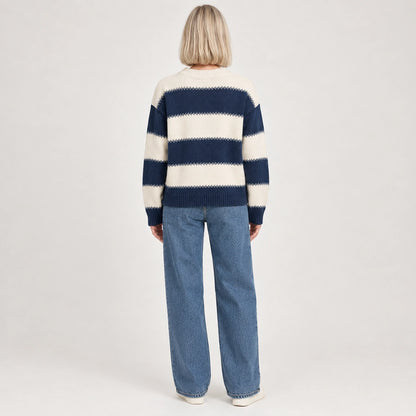 Dalroy Striped Knit Sweater — Royal Blue (apparel back)