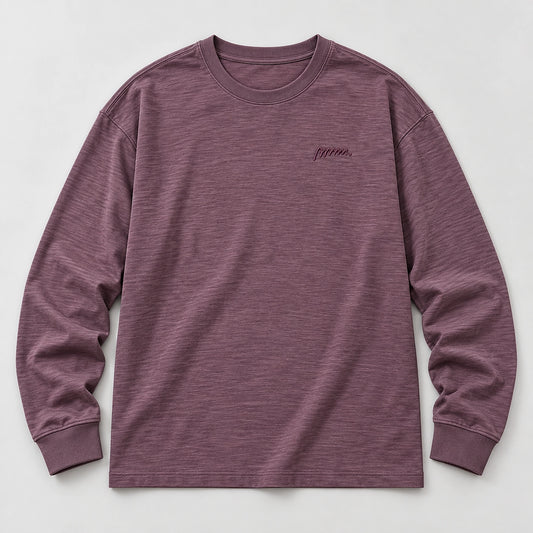 Delsaire Cotton Crewneck Tee — Sauce Purple (apparel solo)
