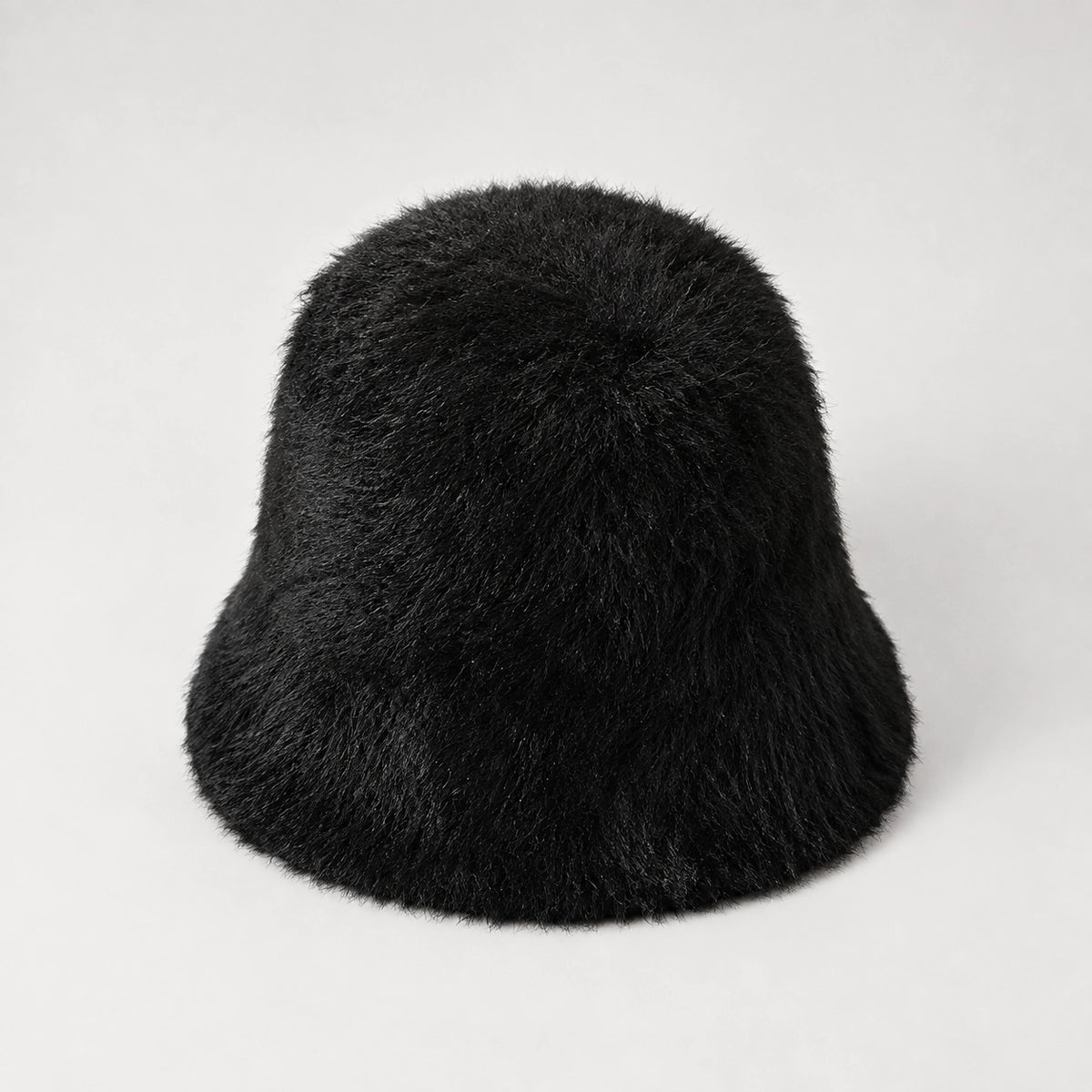 Beloria Rabbit Fur Bucket Hat — Short Rabbit Fur Bucket Hat - Black (headwear solo alt)