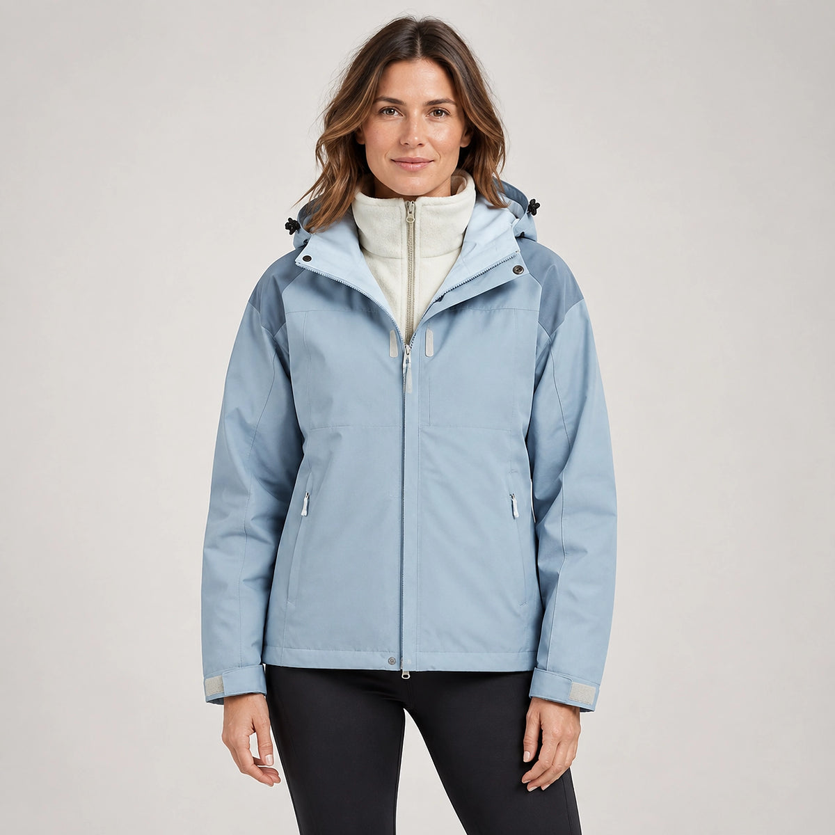 Brindal Hooded Shell Jacket — Sky Blue (apparel front)