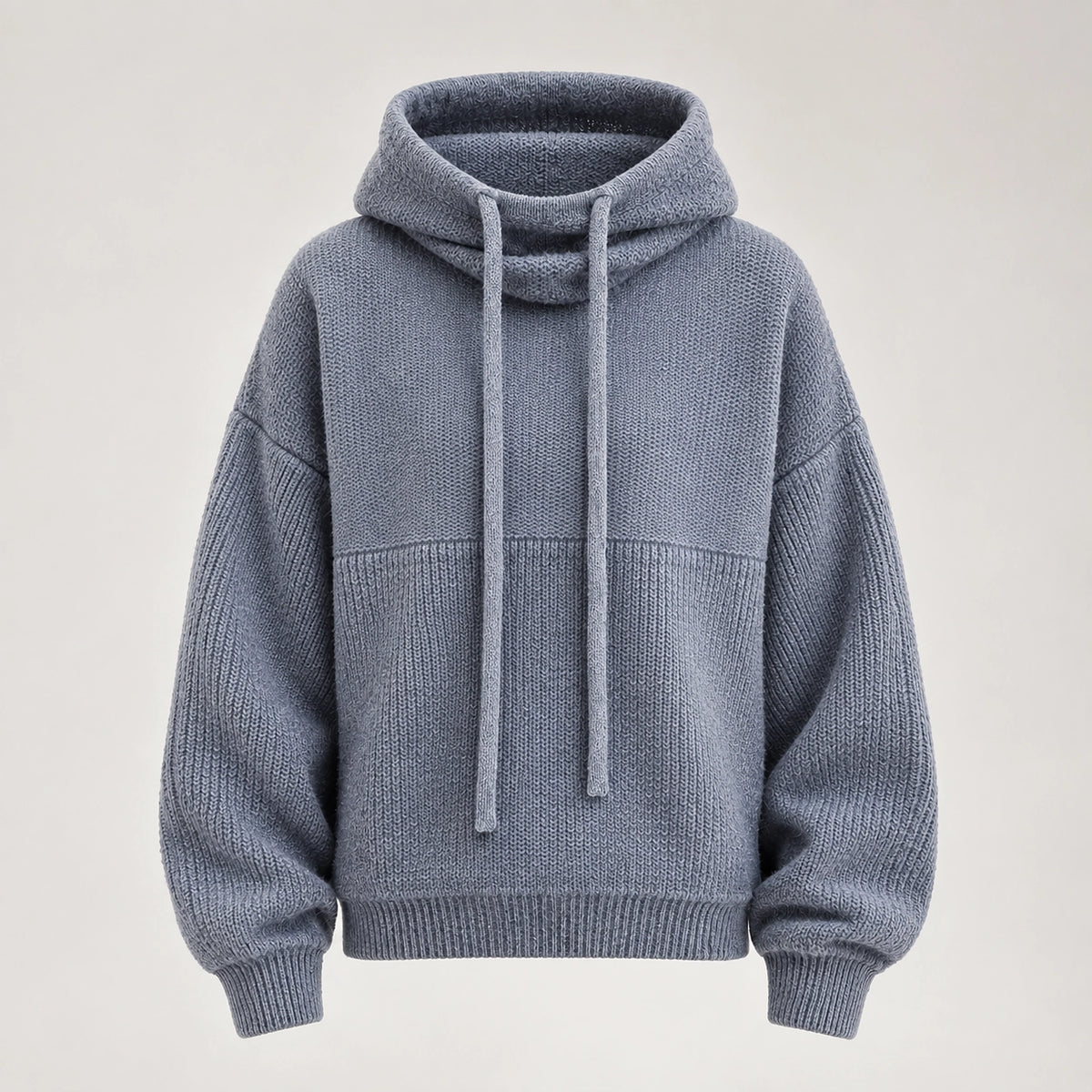 Delwyn Hooded Knit Sweater — Slate Gray (apparel solo)