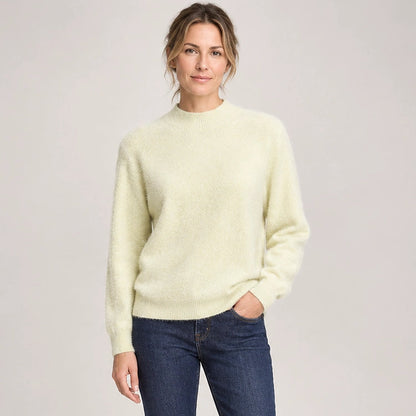 Halvern Cashmere Crewneck Sweater — Sunlight Yellow (apparel front)