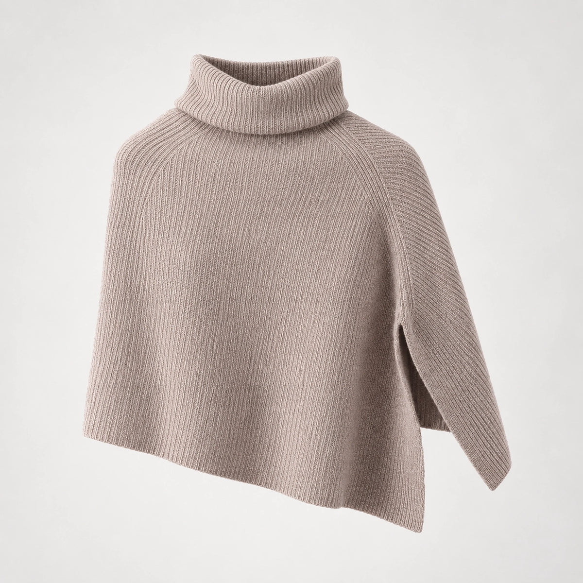 Hobart Wool Poncho — Taupe (apparel solo)