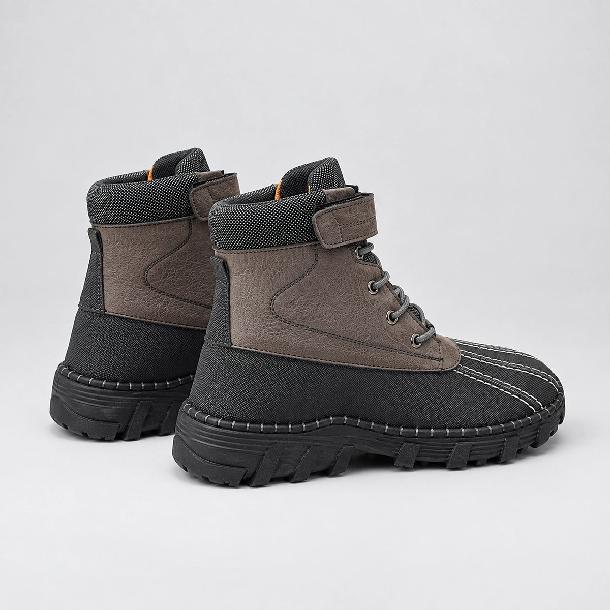 Broden Leather Duck Boots — Taupe (mens shoe angle)
