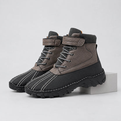 Broden Leather Duck Boots — Taupe (mens shoe pedestal)