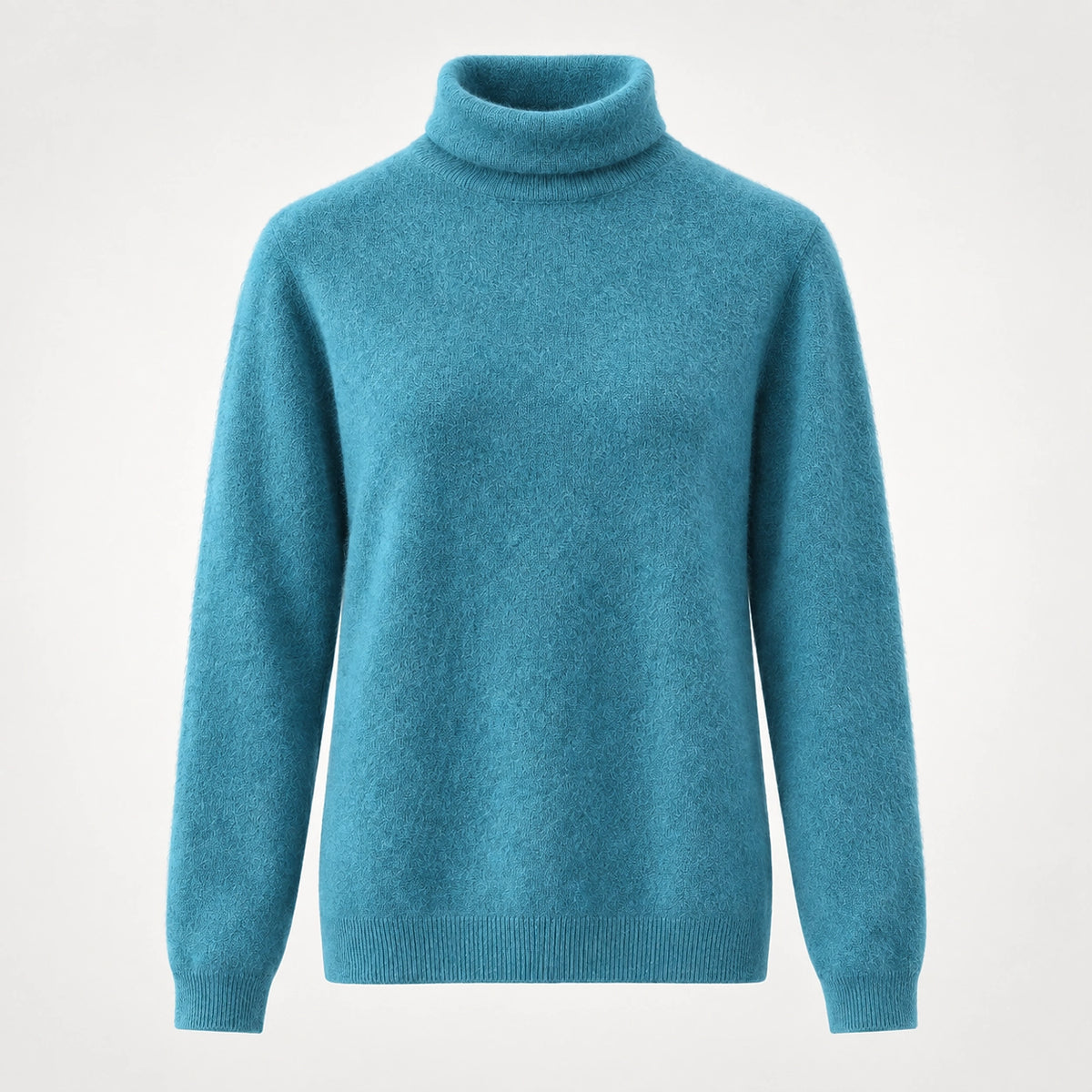 Delwyn Cashmere Turtleneck Sweater — Teal (apparel solo)