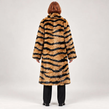 Ordelune Tiger Stripe Coat — Tiger Print (apparel back)