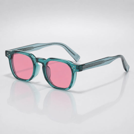 Quivo Bastia Sunglasses — Transparent Blue Frame Wine Red Film (sunglasses hero)