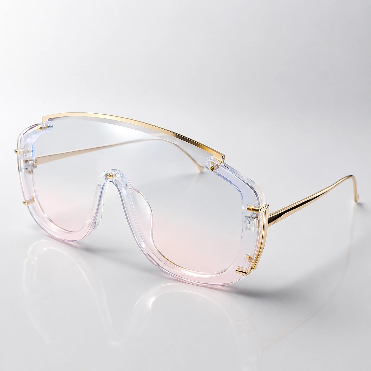 Quelra Solano Sunglasses — Transparent Frame Blue Powder Tablets (sunglasses hero)