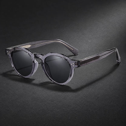 Deloro Capri Sunglasses — Transparent Gray Frame Black And Gray Film (sunglasses hero)