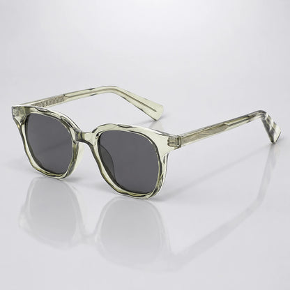 Quelva Mavio Sunglasses — Transparent Green Frame Black And Gray Film C3 (sunglasses hero)