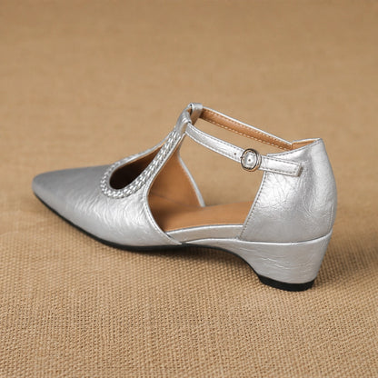 Zolara T-Strap Sandal Flats — 银色 (studio solo alt cell3)