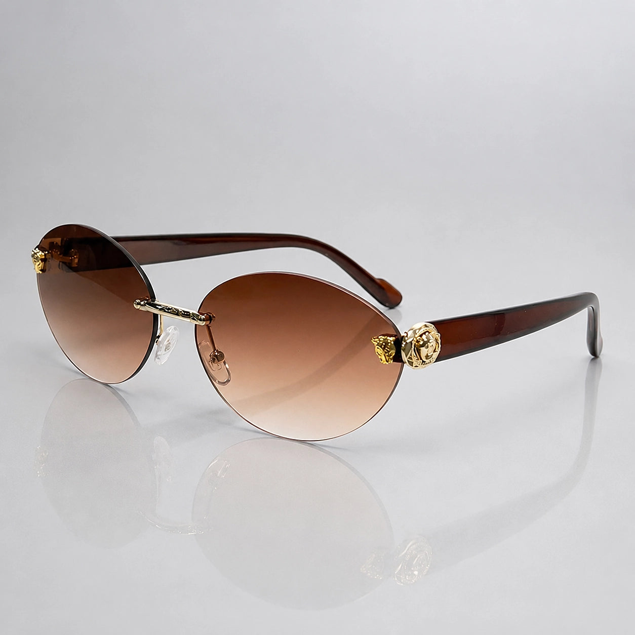 Quorra Medusa Sunglasses — 金框渐茶片 (sunglasses hero)