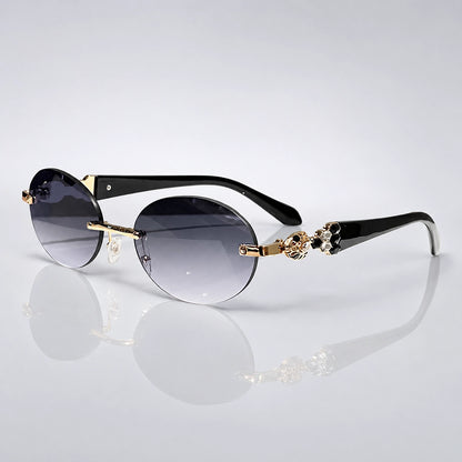 Quelra Bijou Sunglasses — 渐灰片金配件黑白钻黑色镜腿 (sunglasses hero)