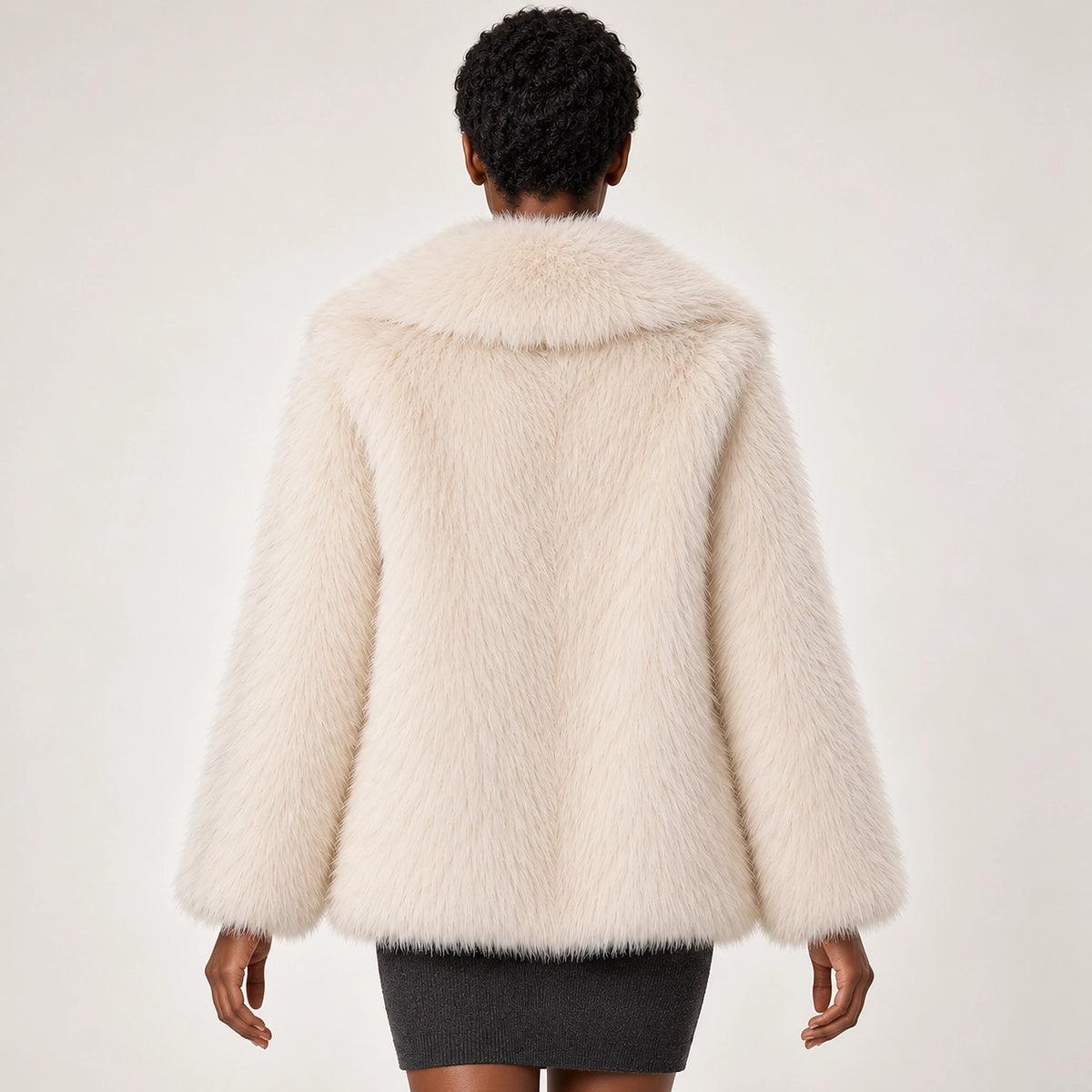 Neravessa Lapel Coat — White (apparel back)