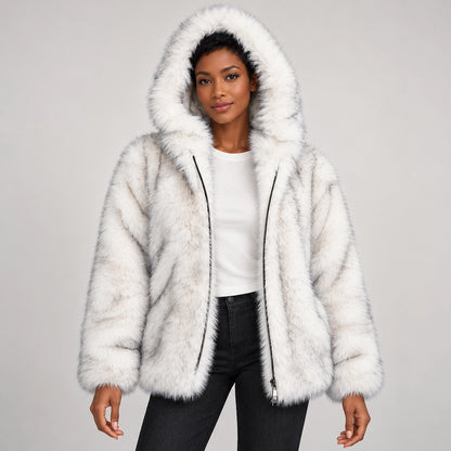 Avelsienne Hooded Jacket — White (apparel front)