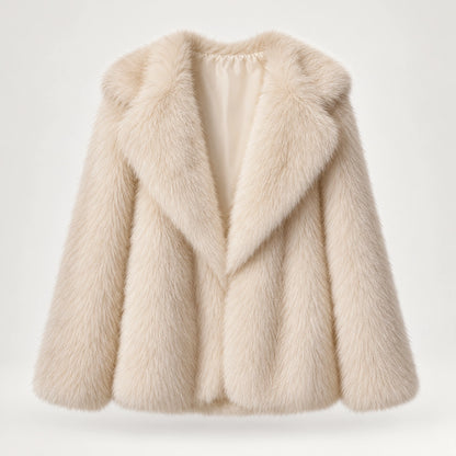 Neravessa Lapel Coat — White (apparel solo)
