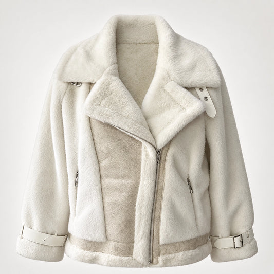 Halvern Faux Fur Jacket — White (apparel solo)