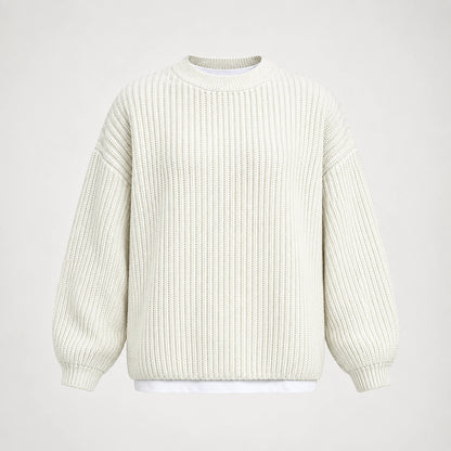 Brynn Ribbed Knit Sweater — White (apparel solo)