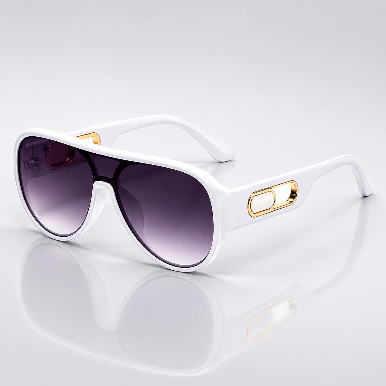 Quelra Toad Sunglasses — White Frame Double Gray Film C2 (sunglasses hero)