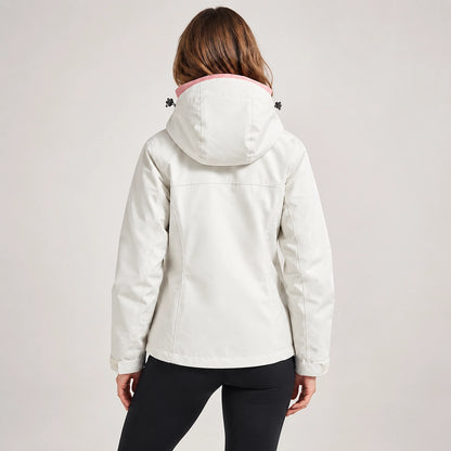 Brindal Hooded Shell Jacket — White & Pink (apparel back)