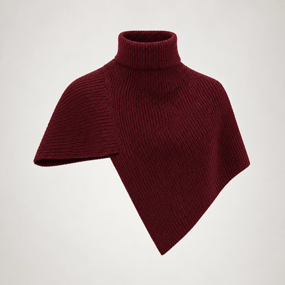 Belvara Ribbed Knit Wrap — Wine Red (apparel solo)