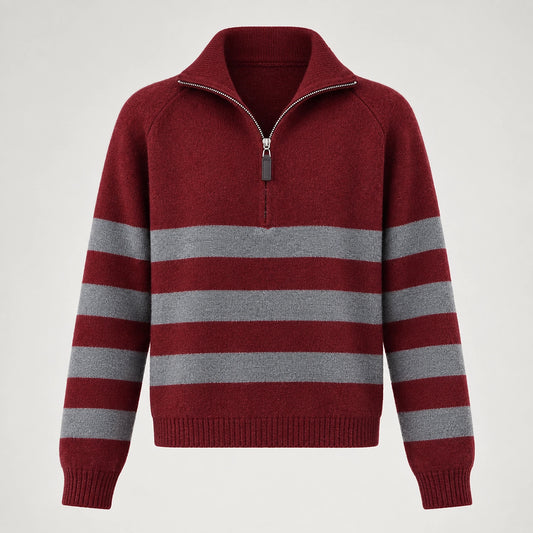 Halvern Wool Blend Sweater — Wine Red (apparel solo)