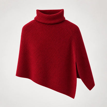 Hobart Wool Poncho — Wine Red (apparel solo)