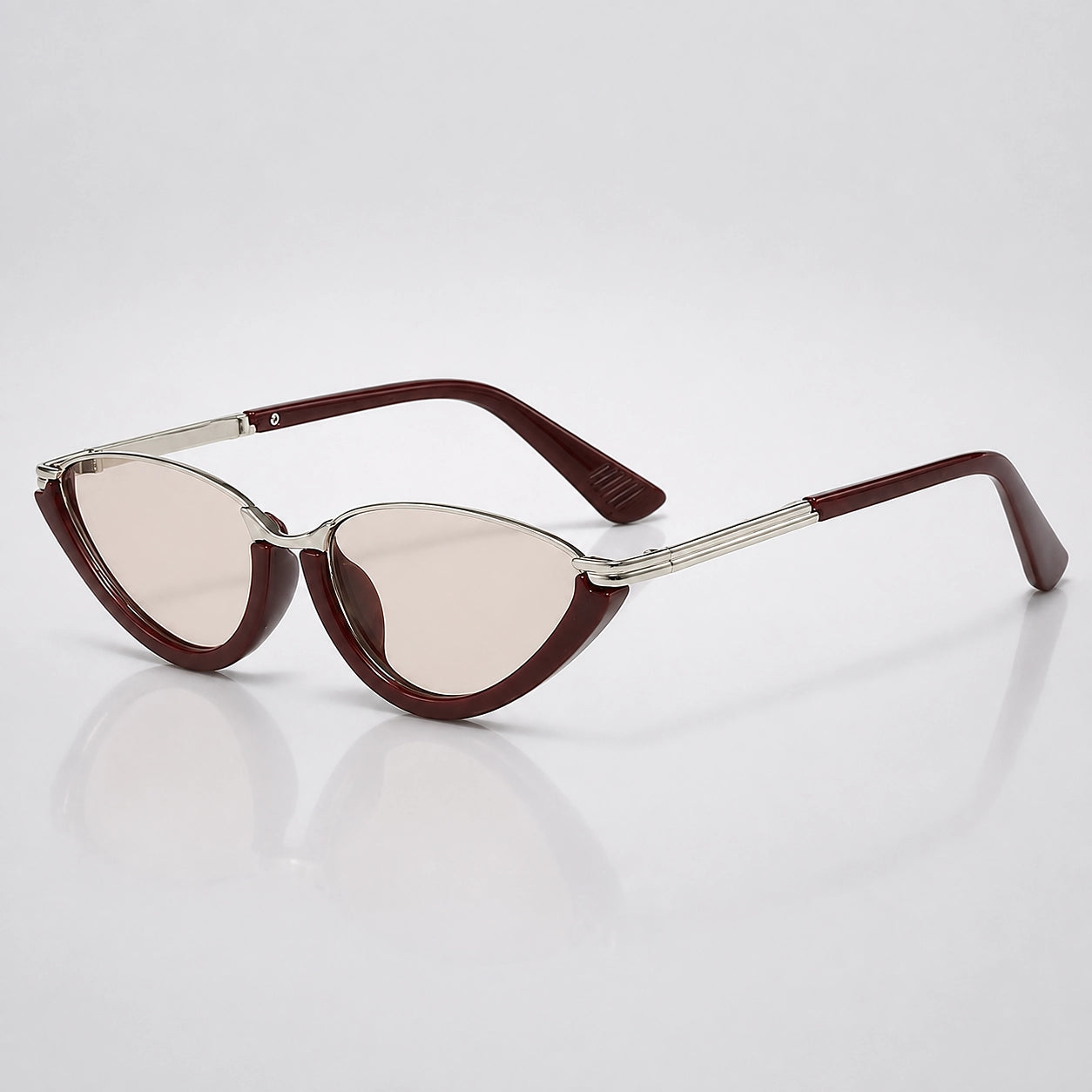 Belvara Cat-Eye Sunglasses — Wine Red Framed Tea Slices (sunglasses hero)